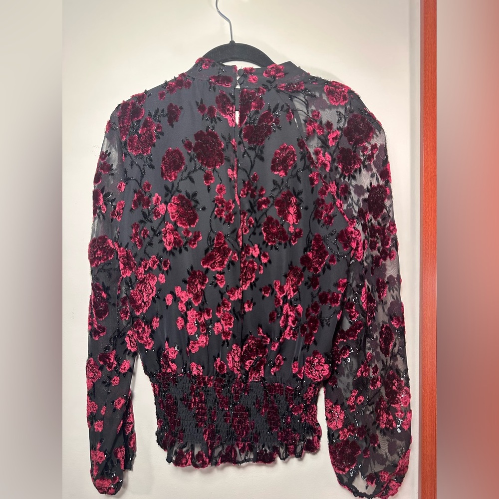 Parker Women’s Black & Red Blouse Size XS